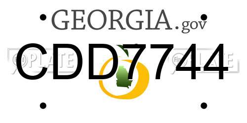 CDD7744 Georgia License Plate
