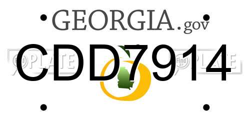 CDD7914 Georgia License Plate
