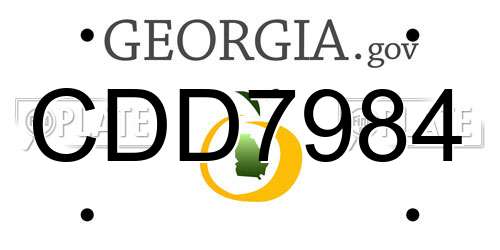 CDD7984 Georgia License Plate