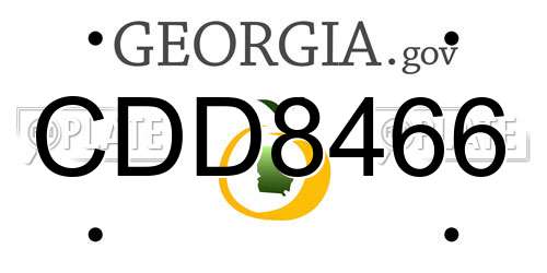 CDD8466 Georgia License Plate