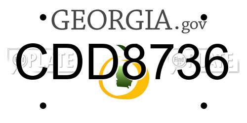 CDD8736 Georgia License Plate