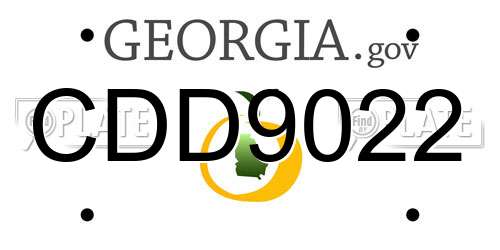 CDD9022 Georgia License Plate