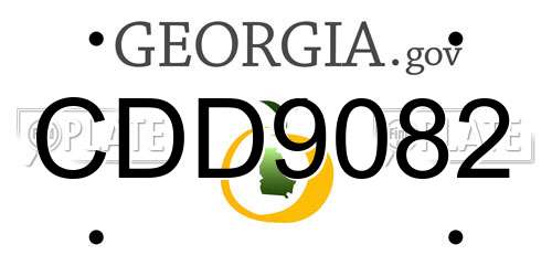 CDD9082 Georgia License Plate