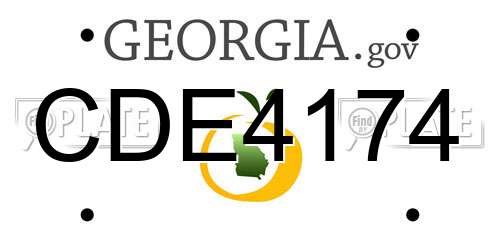 CDE4174 Georgia License Plate