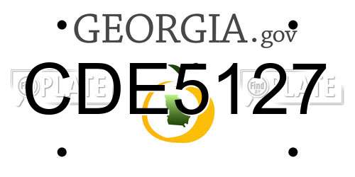 CDE5127 Georgia License Plate