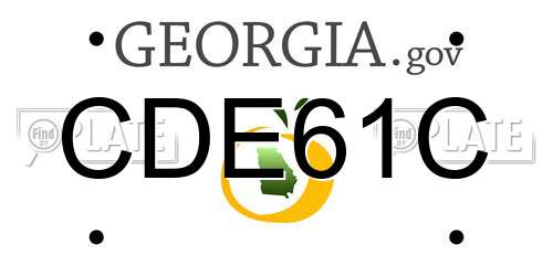 CDE61C Georgia License Plate
