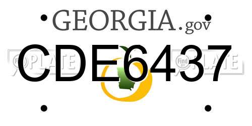 CDE6437 Georgia License Plate