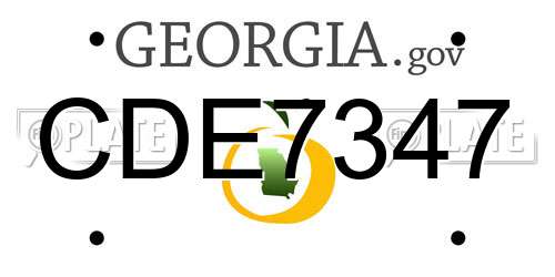 CDE7347 Georgia License Plate