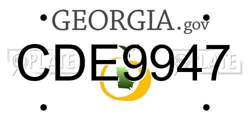 CDE9947 Georgia License Plate