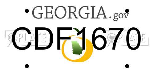 CDF1670 Georgia License Plate