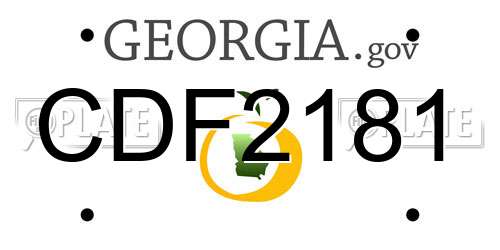 CDF2181 Georgia License Plate