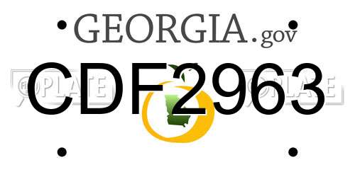 CDF2963 Georgia License Plate