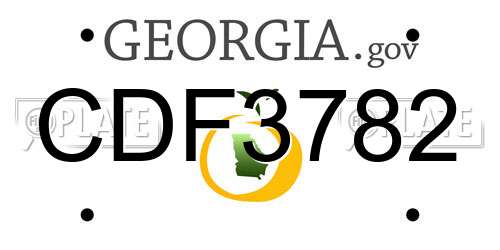 CDF3782 Georgia License Plate