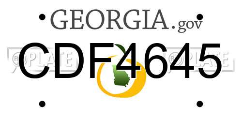 CDF4645 Georgia License Plate