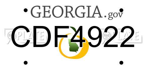 CDF4922 Georgia License Plate