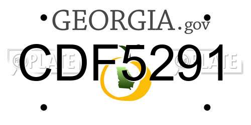 CDF5291 Georgia License Plate