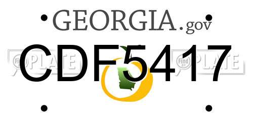 CDF5417 Georgia License Plate