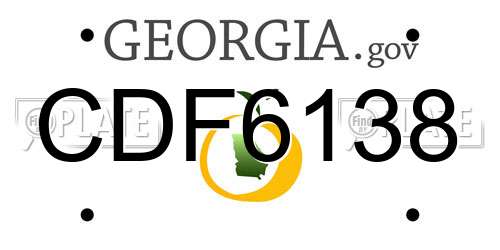 CDF6138 Georgia License Plate
