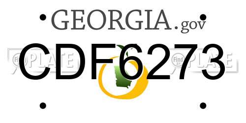 CDF6273 Georgia License Plate