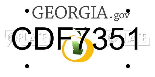 CDF7351 Georgia License Plate