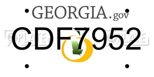 CDF7952 Georgia License Plate