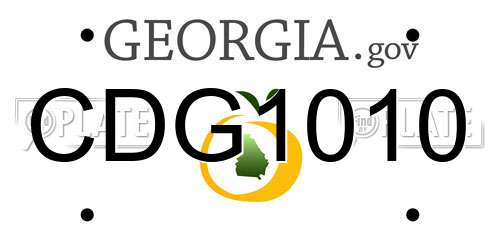 CDG1010 Georgia License Plate