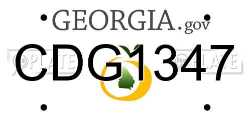 CDG1347 Georgia License Plate