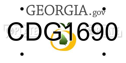 CDG1690 Georgia License Plate
