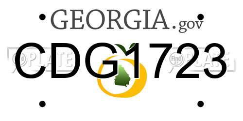 CDG1723 Georgia License Plate