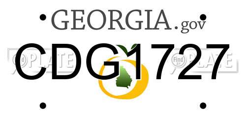 CDG1727 Georgia License Plate