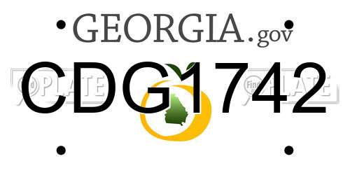 CDG1742 Georgia License Plate