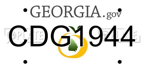 CDG1944 Georgia License Plate
