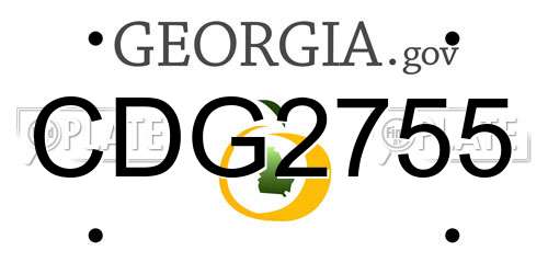 CDG2755 Georgia License Plate