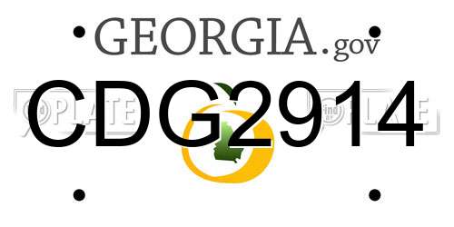 CDG2914 Georgia License Plate