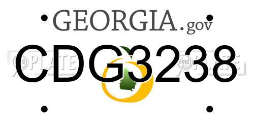CDG3238 Georgia License Plate