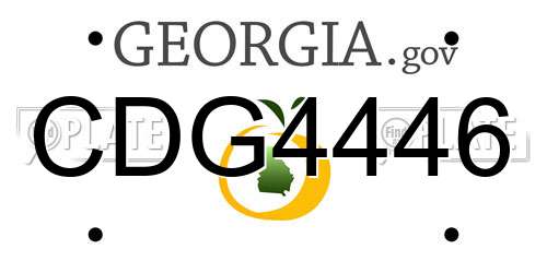 CDG4446 Georgia License Plate