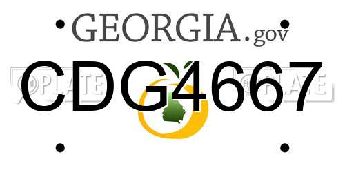 CDG4667 Georgia License Plate