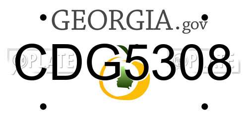 CDG5308 Georgia License Plate