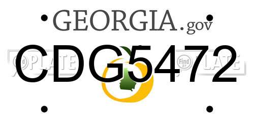 CDG5472 Georgia License Plate