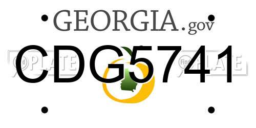 CDG5741 Georgia License Plate