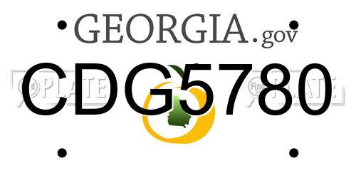 CDG5780 Georgia License Plate