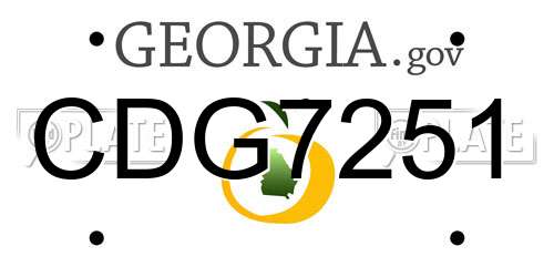 CDG7251 Georgia License Plate
