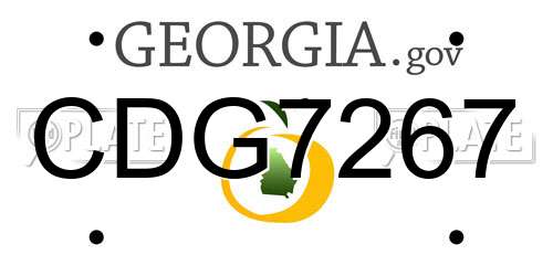 CDG7267 Georgia License Plate