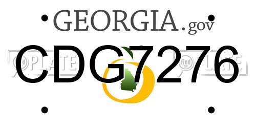 CDG7276 Georgia License Plate
