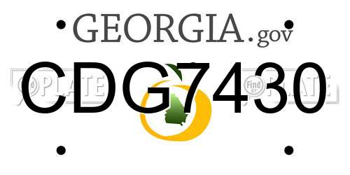 CDG7430 Georgia License Plate