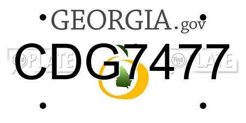 CDG7477 Georgia License Plate