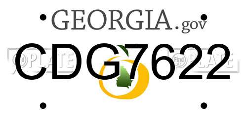 CDG7622 Georgia License Plate