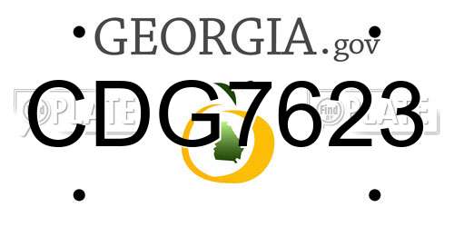 CDG7623 Georgia License Plate