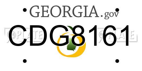 CDG8161 Georgia License Plate