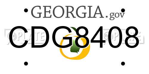 CDG8408 Georgia License Plate